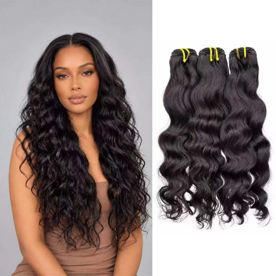 Mink Virgin Hair Natural Wavy Bundles | 12–30” Human Hair | Bundles with Lace