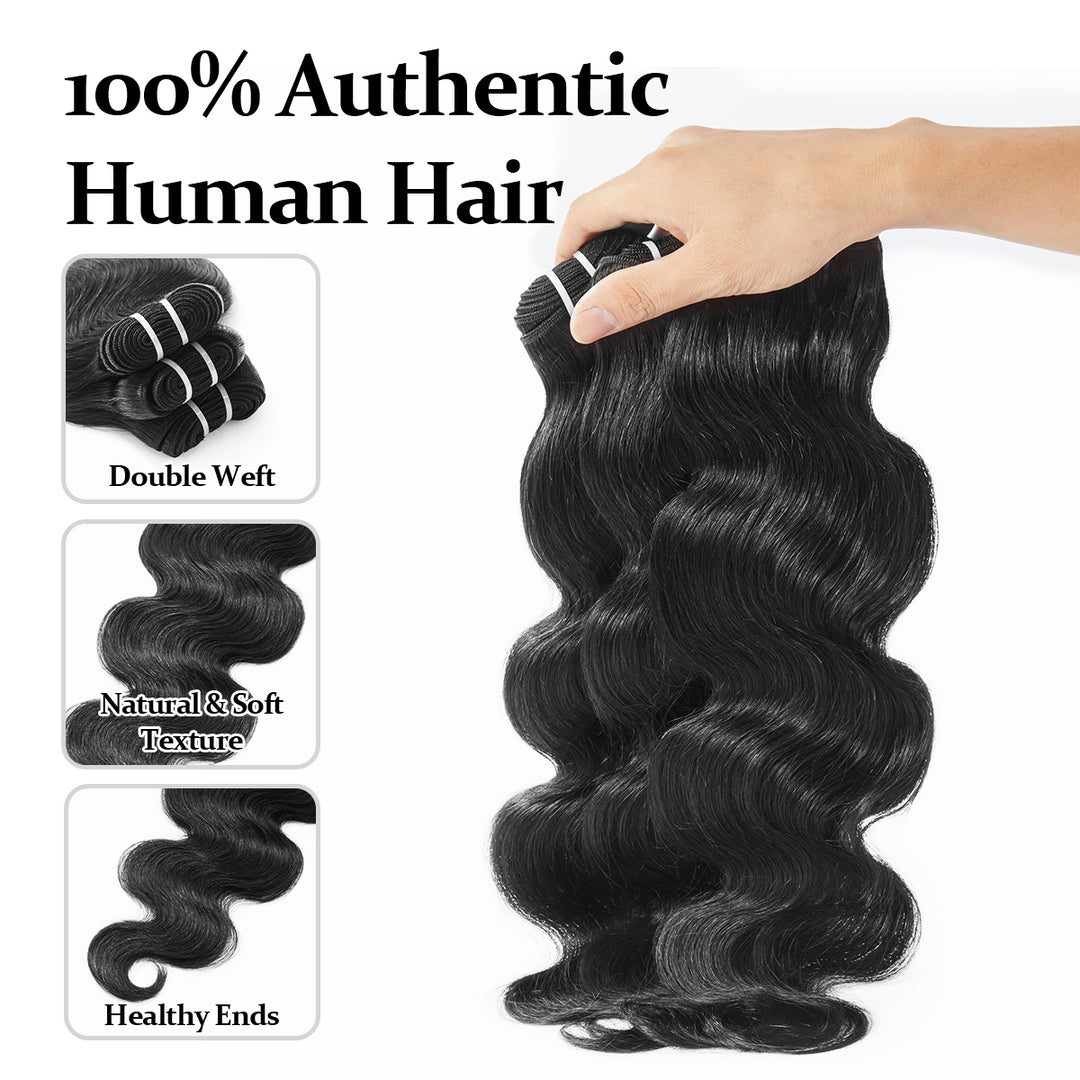 Straight /Body Wave/Deep Wave/Kinky Curly Quick Weave | 100% Human Hair Bundles | Budget Friendly 10A Grade Brazilian Virgin 100% Human Hair  Sew in/Glue in Viral Hair Bundles