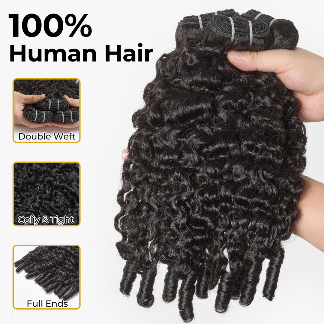 【Buy 2 Get 1 FREE】Burmese Curly Human Hair Bundles