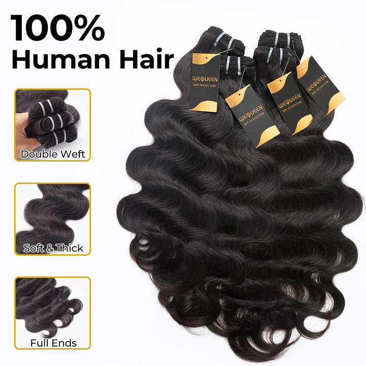 Body Wave Bundles | 12–36”Human Hair | Natural Black #1B | Soft Texture & Effortless Waves