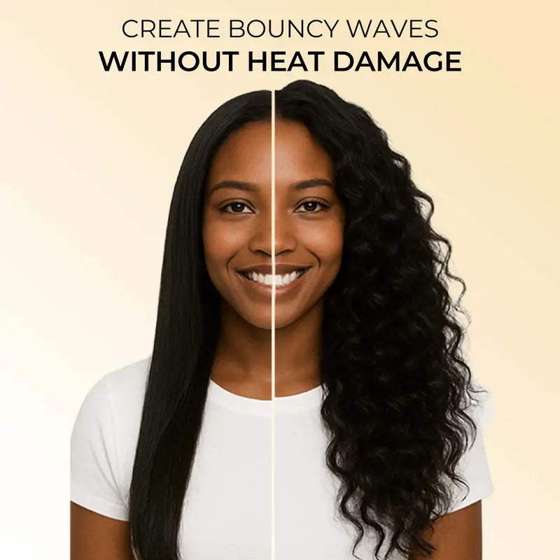 Body Wave Bundles with Free Flexi Rods | 10A Brazilian Virgin Human Hair for Easy Heatless Overnight Curls Sew in/Glue in