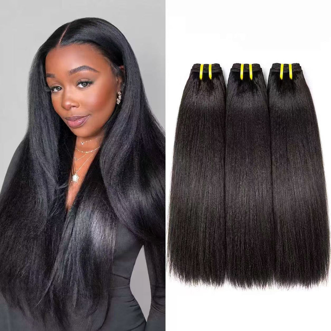 Mink Virgin Hair Yaki Bundles | 12–30” Human Hair | Bundles with Lace