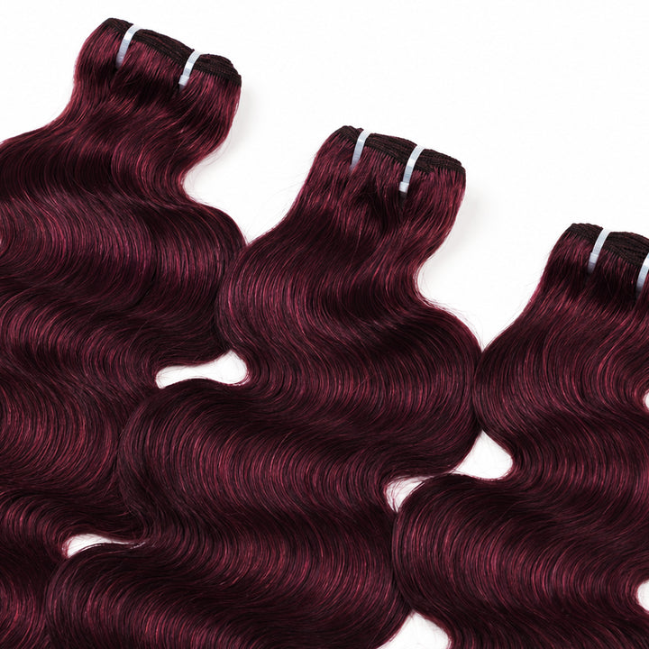 #99J Burgundy Body Wave Hair Bundles Brazilian Human Hair for Sew in Quick Weave