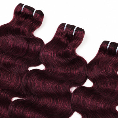 #99J Burgundy Body Wave Hair Bundles Brazilian Human Hair for Sew in Quick Weave