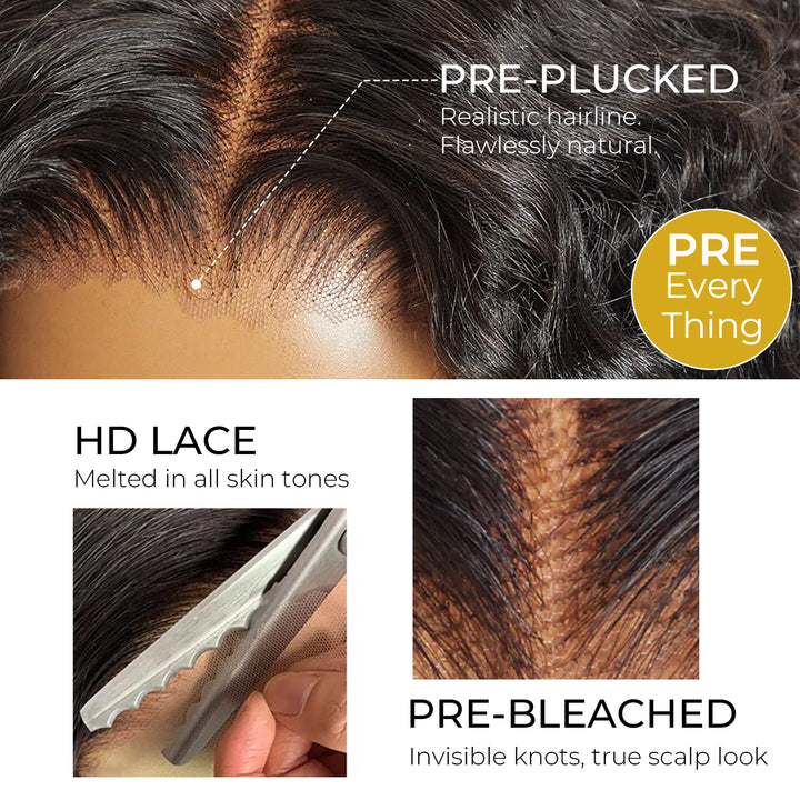 [Wequeen] 5x5 HD Lace Closure Wig Bohemian Curly Flowy Boho Vibes Glueless Pre Cut Beginner Friendly Hair Breathable Cap Natural Look