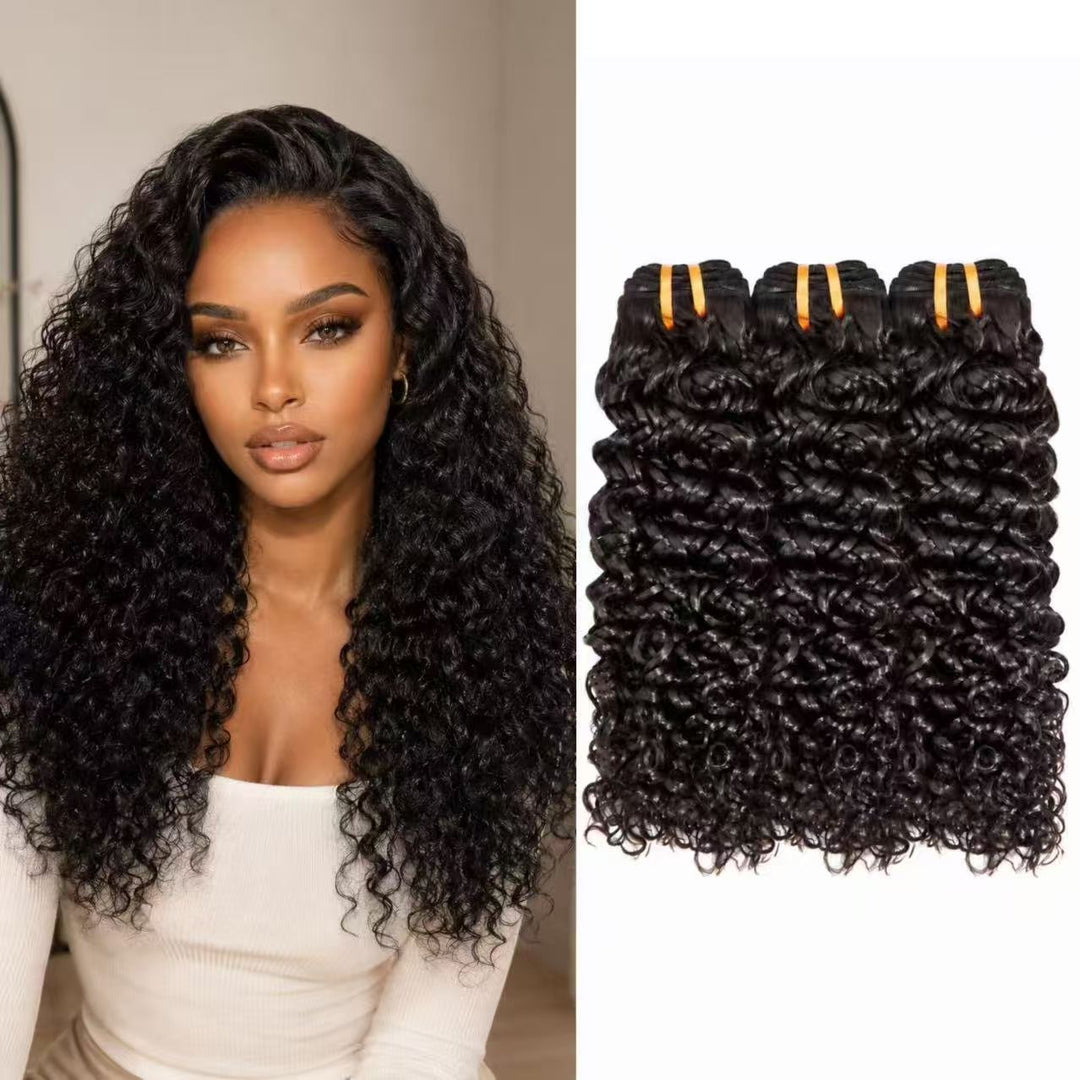 Mink Virgin Hair Water Wave Bundles | 12–30” Human Hair | Bundles with Lace