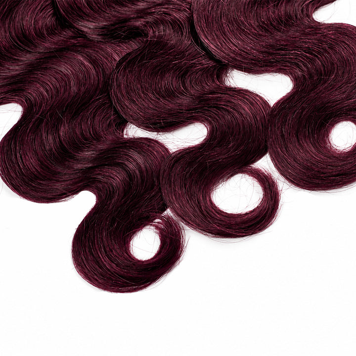 #99J Burgundy Body Wave Hair Bundles Brazilian Human Hair for Sew in Quick Weave
