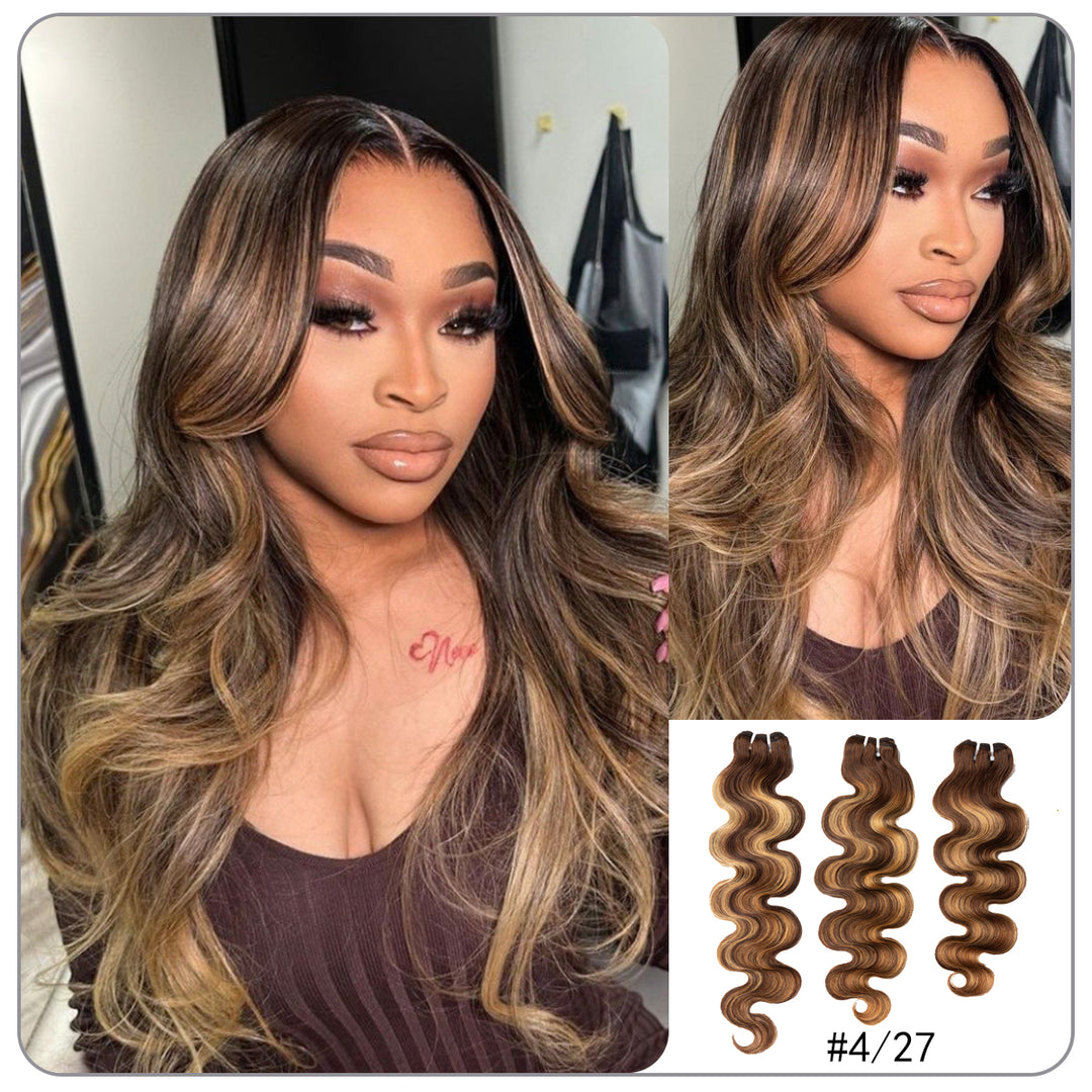Blonde Brown Highlight 4/27 Body Wave