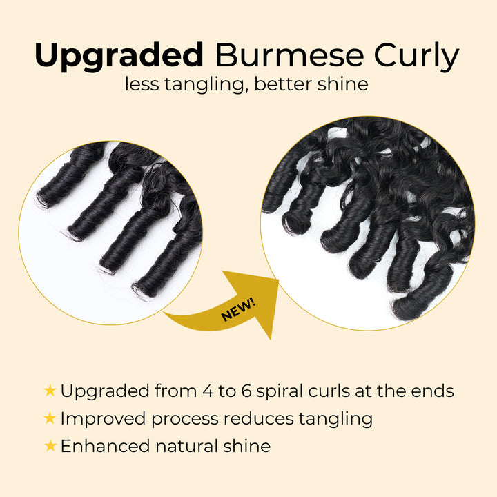 [New Packaging] Burmese Curly Bundles Human Hair 16A Brazilian Human Hair 14-26 inches Natural Curls For Black Queens Quick Weave