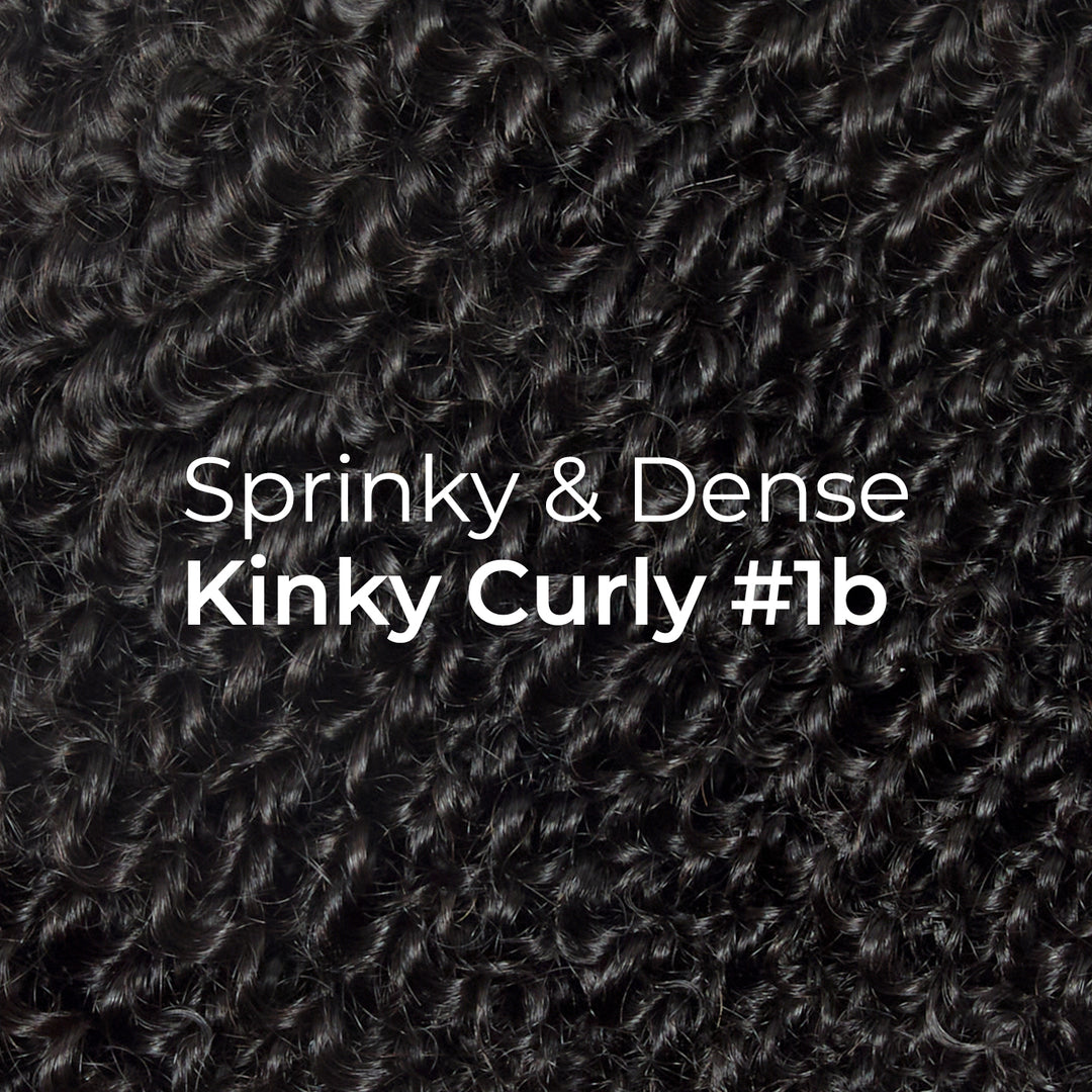 Kinky Curly Hair Bundles | 12–28 Inch Human Hair | Natural Black #1B | Tight, Springy Curls