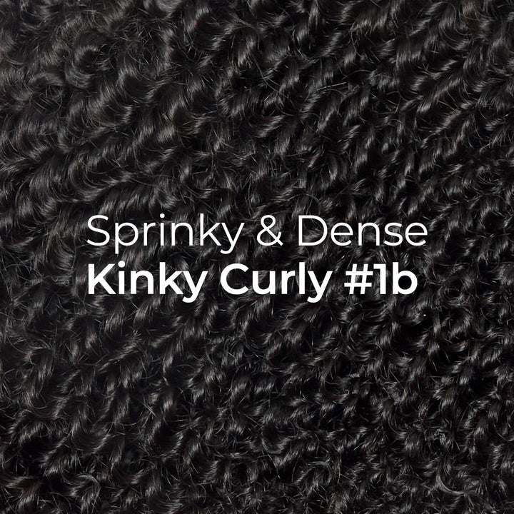 Kinky Curly Hair Bundles | 12–28 Inch Human Hair | Natural Black #1B | Tight, Springy Curls