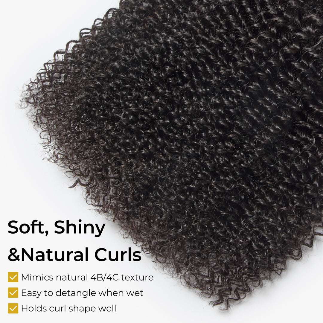 Kinky Curly Hair Bundles | 12–28 Inch Human Hair | Natural Black #1B | Tight, Springy Curls