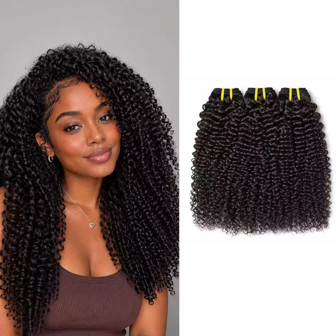 Mink Virgin Hair Kinky Curly Bundles | 12–30” Human Hair | Bundles with Lace